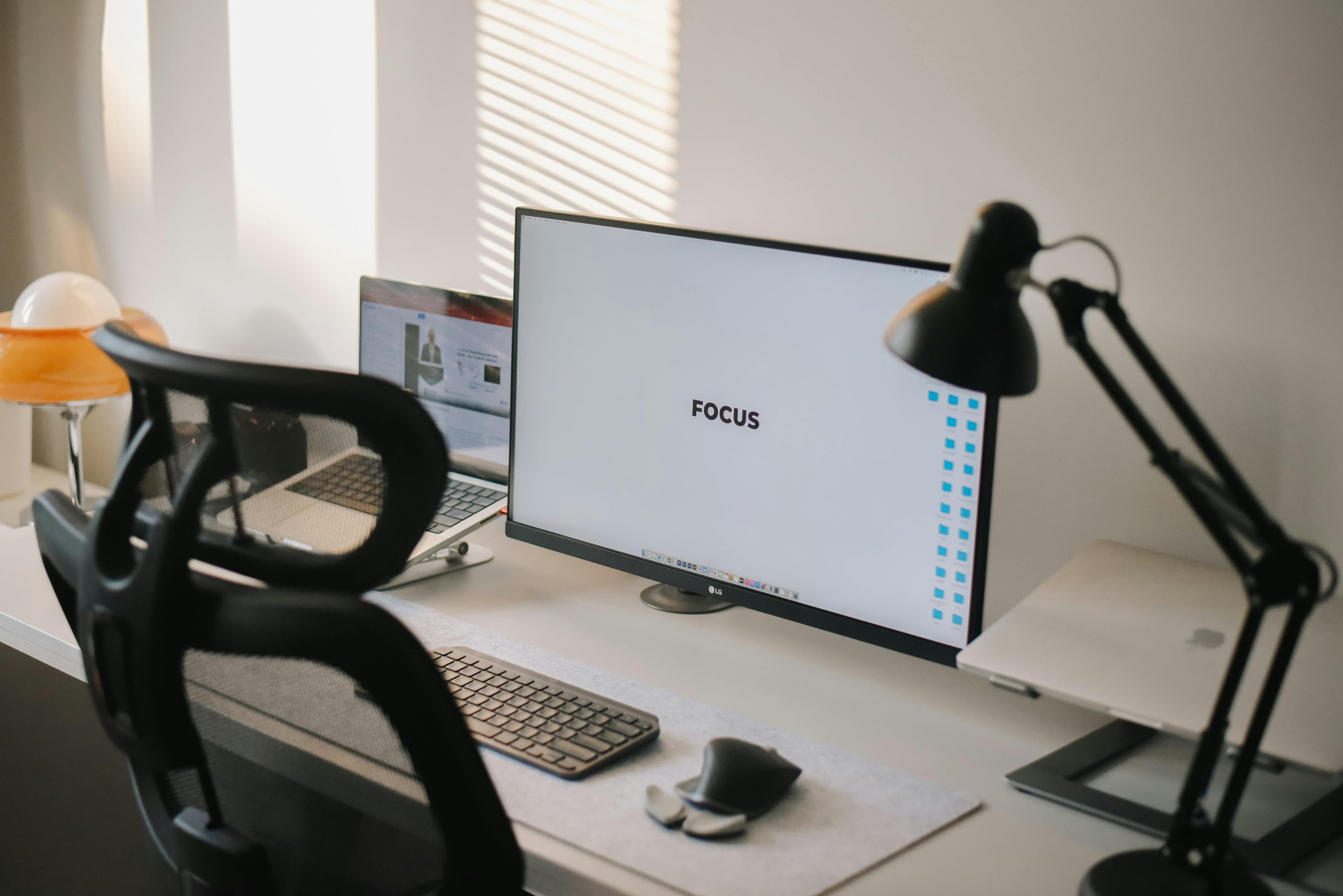 Thriving with ADHD — clean organised desk