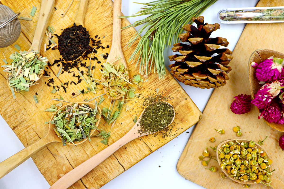 Artisan herbal tea blend with natural botanical ingredients