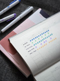 Mindfulness and gratitude journal open on table