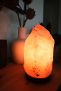 Himalayan salt lamp warm amber glow
