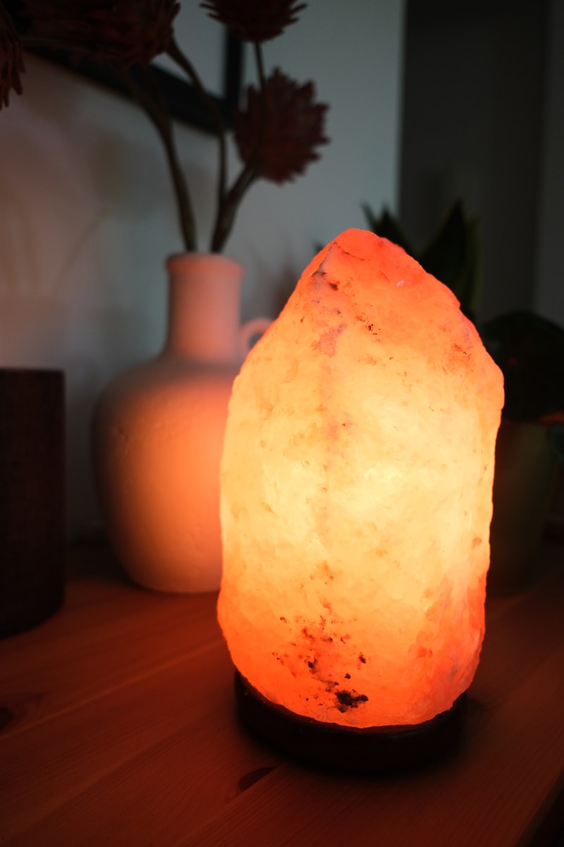 Himalayan salt lamp warm amber glow