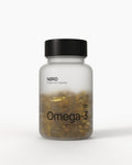 Omega-3 fish oil capsules in bottle